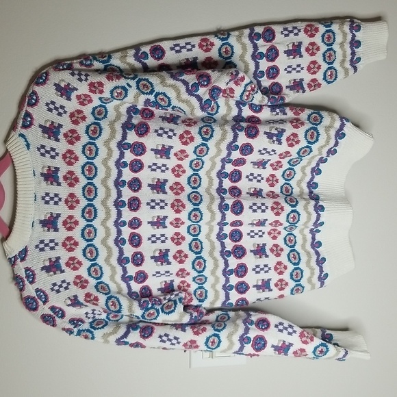 Portraits by northern Isles crewneck hand embroidered drop sleeve sweater NWOT - Picture 6 of 6